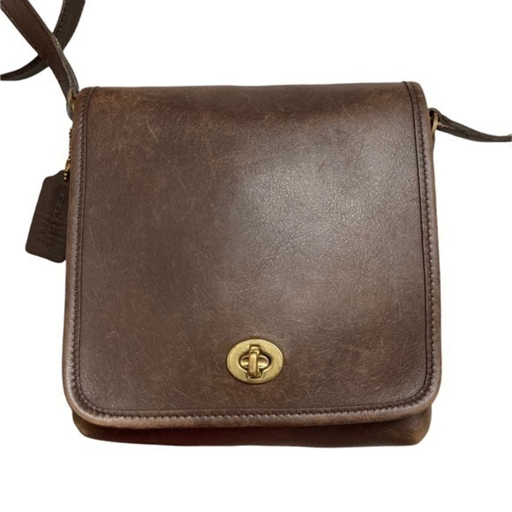 Coach vintage brown leather companion legacy messenger crossbody bag 9076